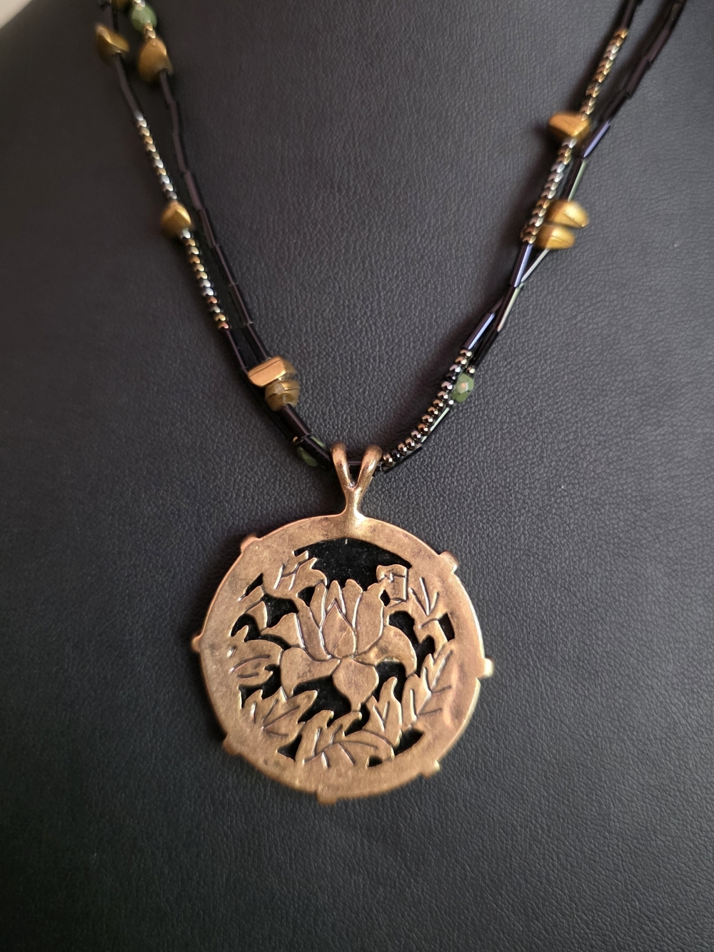 Gold Floral Cutout Pendant Necklace - Women's Jewelry